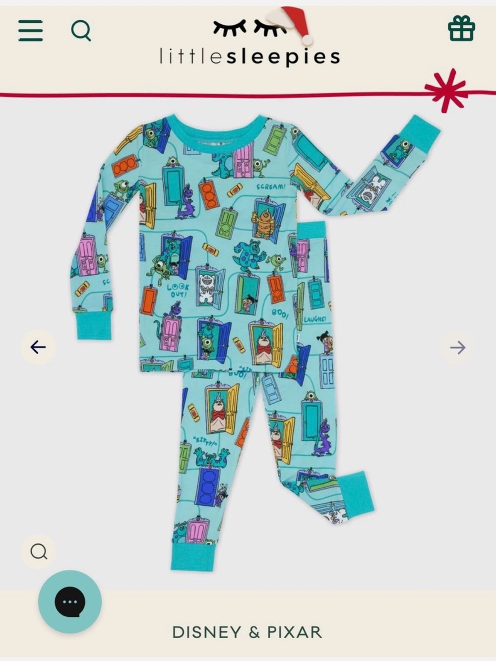 Little Sleepies Monsters, Inc. Kids Pajama Set 3T